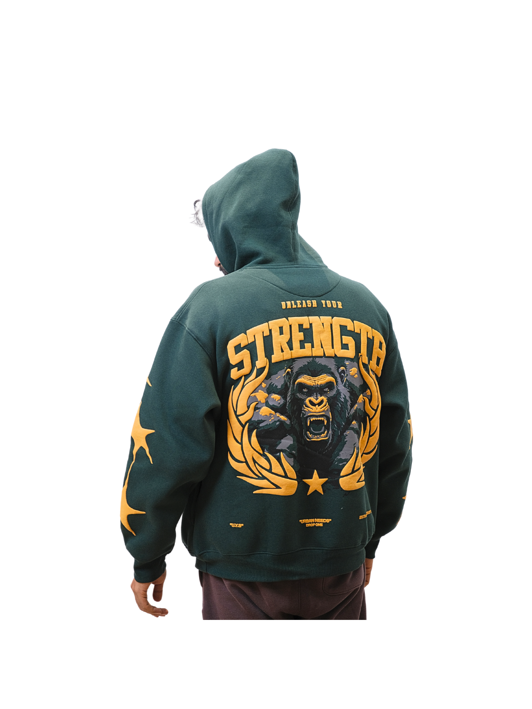 Oversized Hoodie Strength Jungle Green urbanneedsindia
