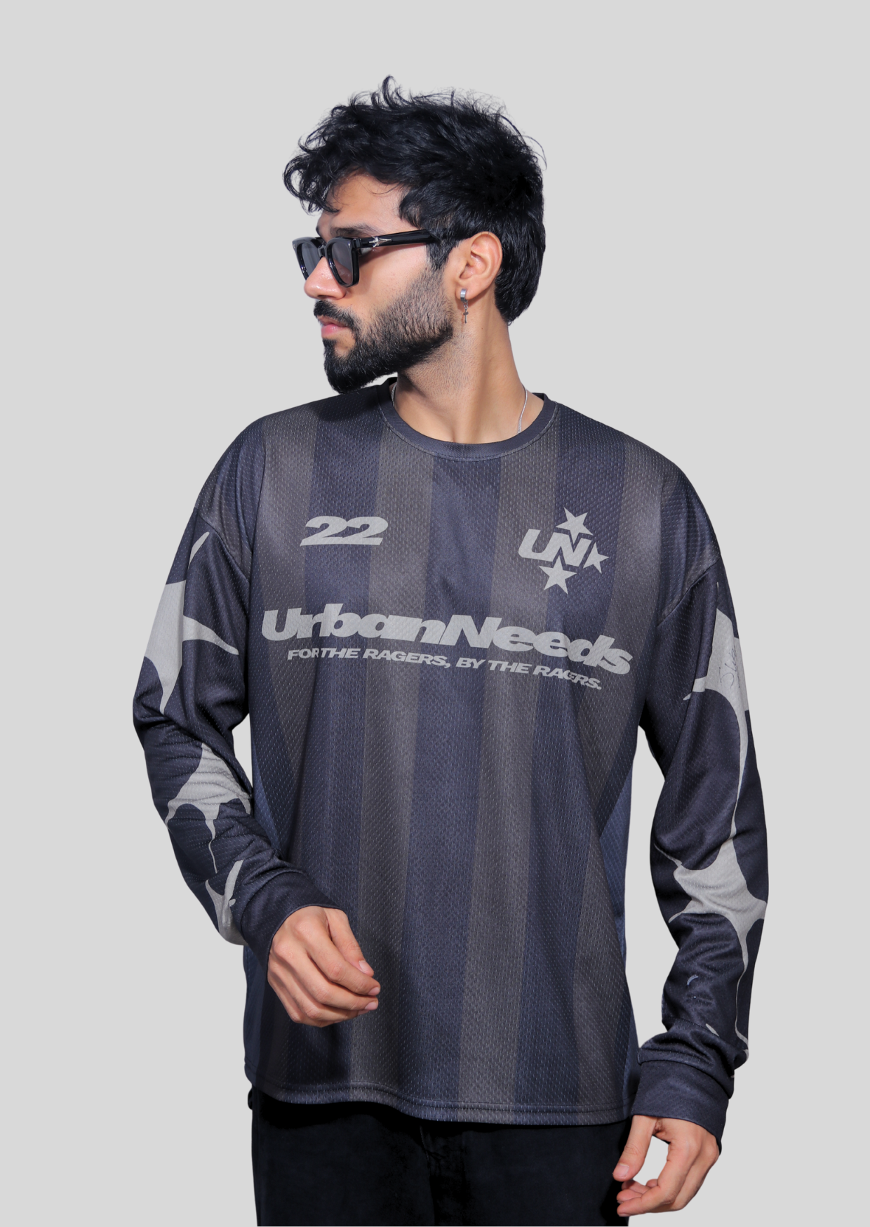 Long Sleeve Oversized Jersey - Brown