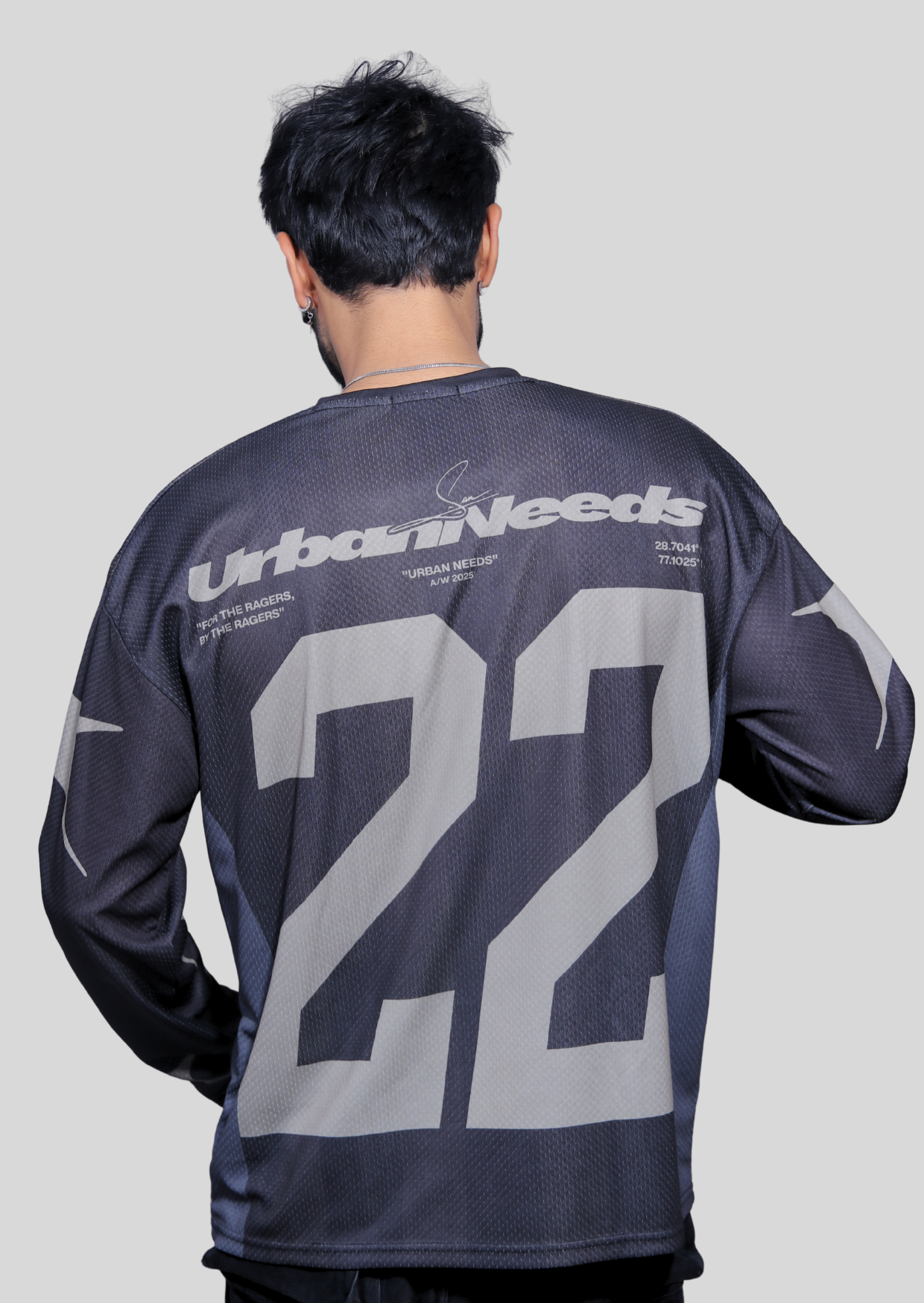 Long Sleeve Oversized Jersey - Brown
