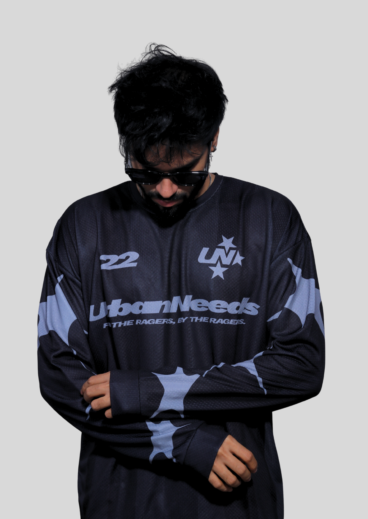 Long Sleeve Oversized Jersey - Black
