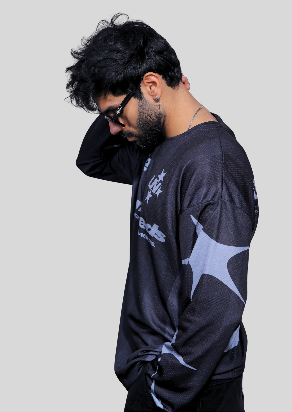 Long Sleeve Oversized Jersey - Black