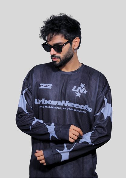 Long Sleeve Oversized Jersey - Black