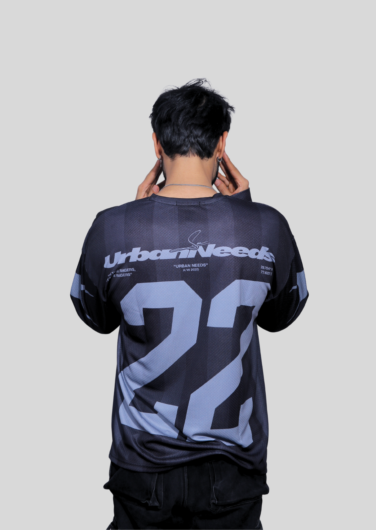 Long Sleeve Oversized Jersey - Black