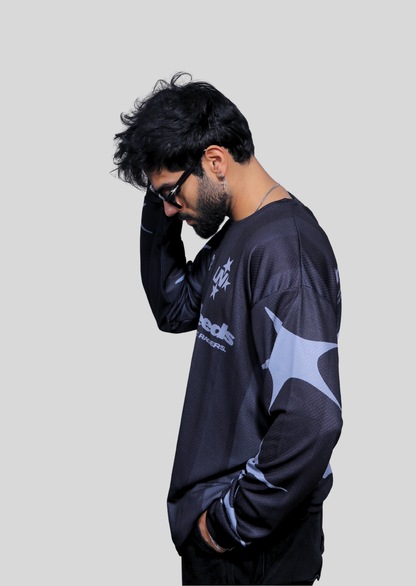 Long Sleeve Oversized Jersey - Black