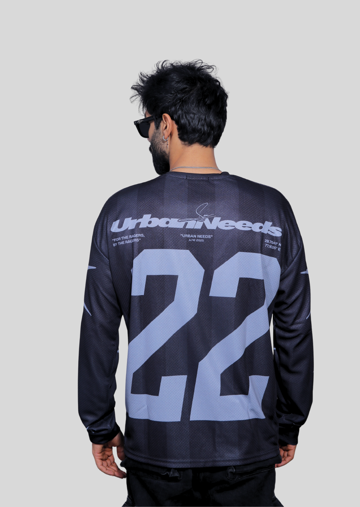 Long Sleeve Oversized Jersey - Black