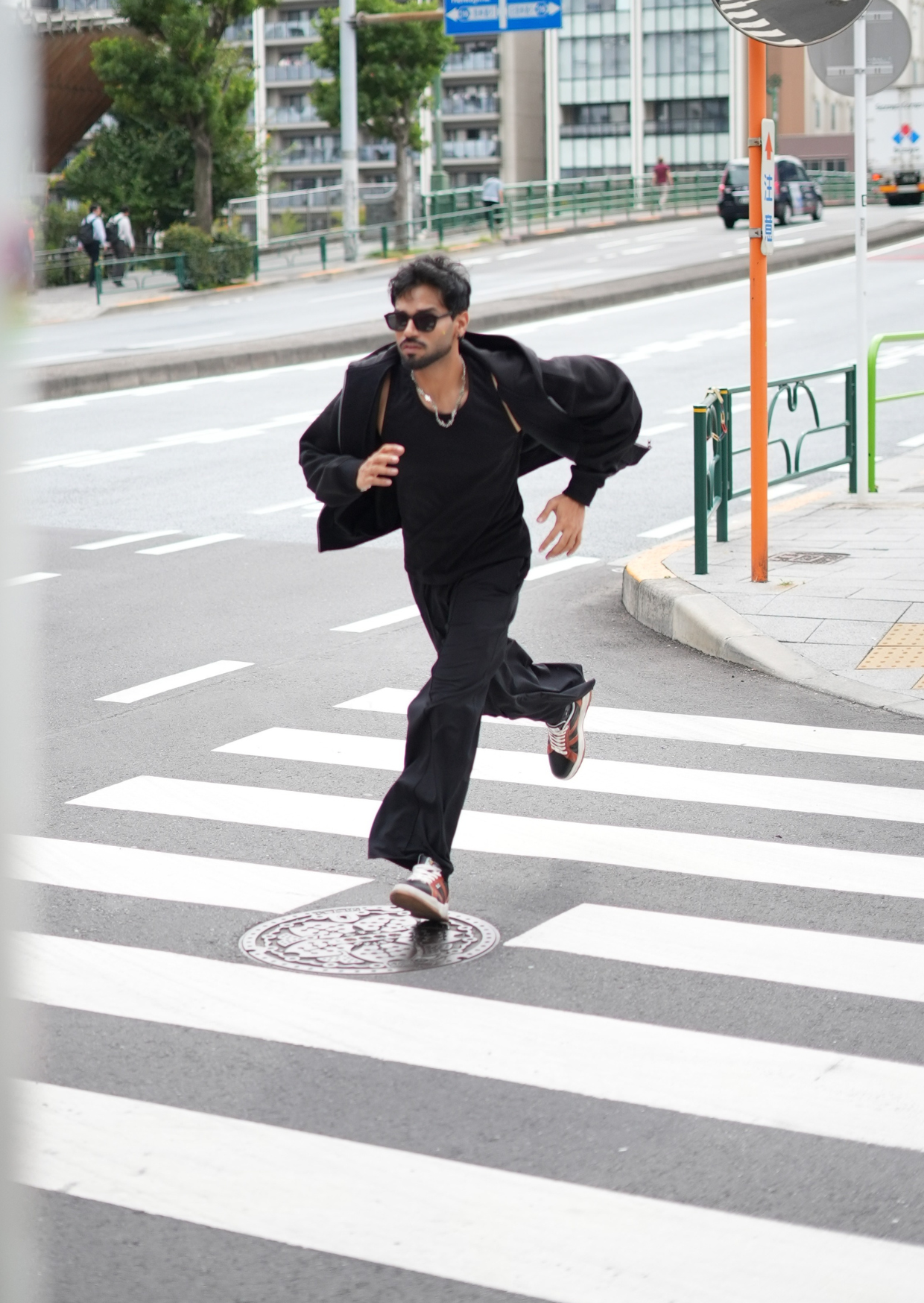 Layered Zip Up Hoodie - Black