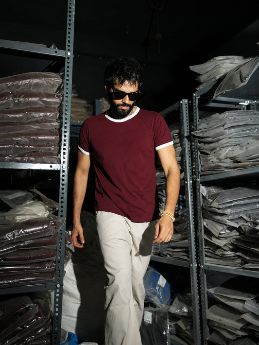 Reverse Ringer Slim Fit T-shirt - Wine