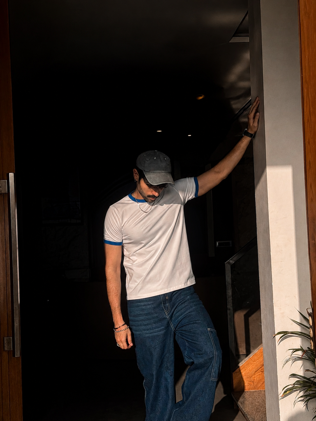 Ringer Slim Fit T-shirt - Electric Blue