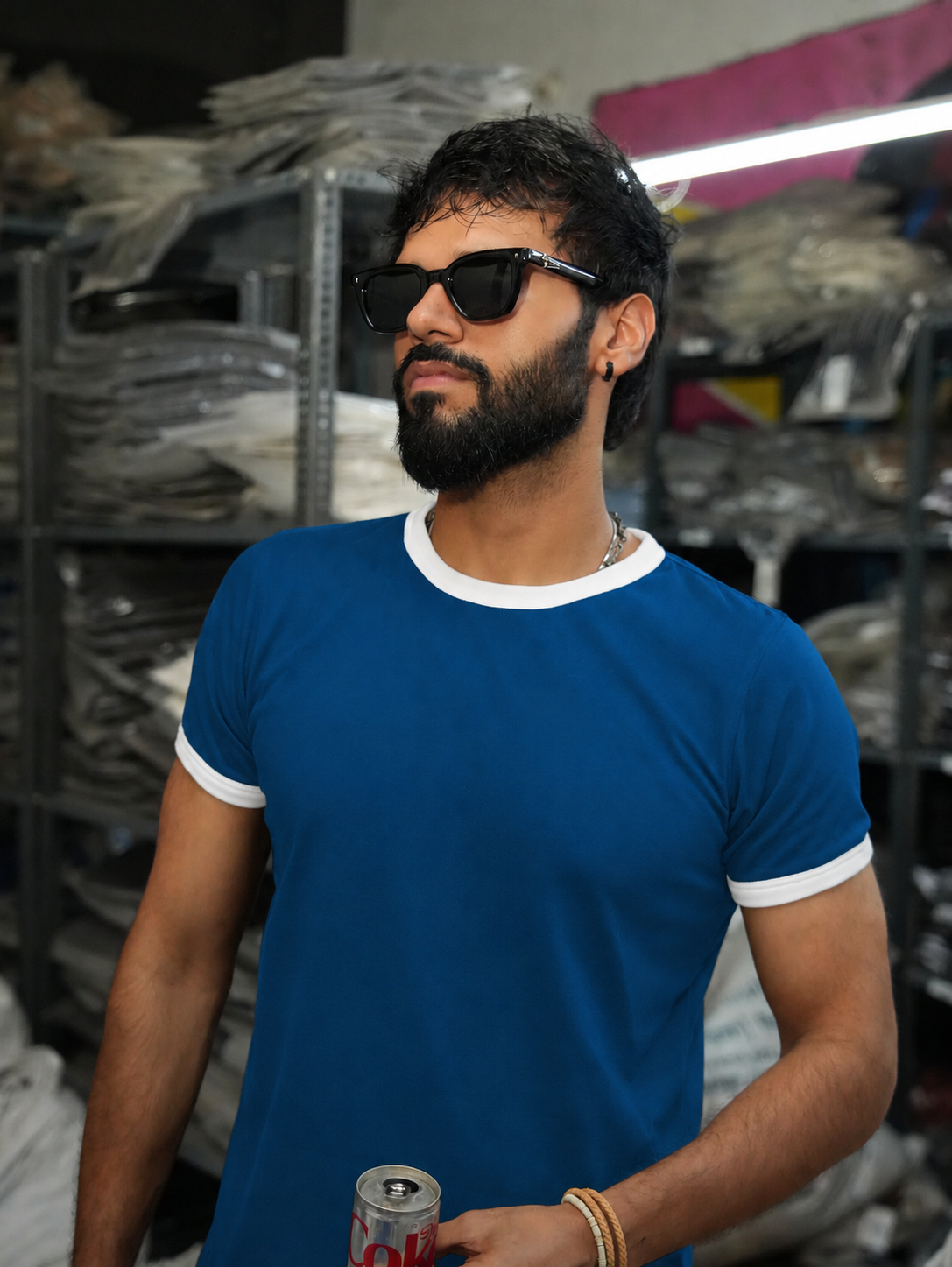Reverse Ringer Slim Fit T-shirt - Electric Blue