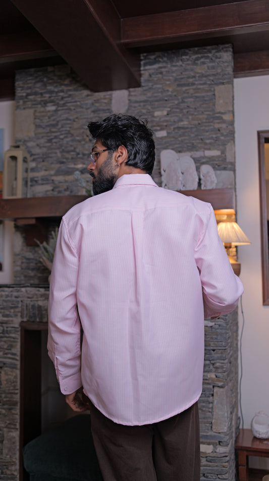 Pinstripe Relaxed Shirt - Pink