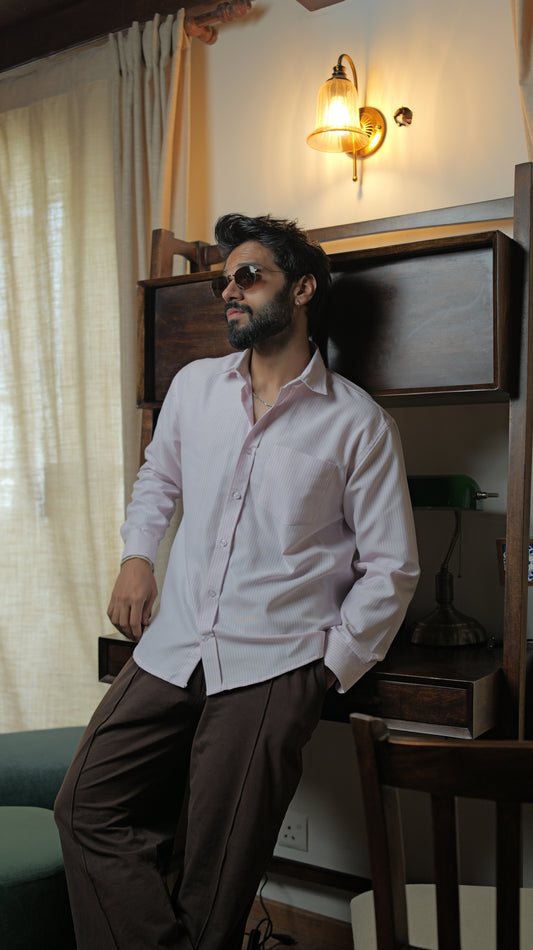 Stripe Relaxed Shirt - Pink