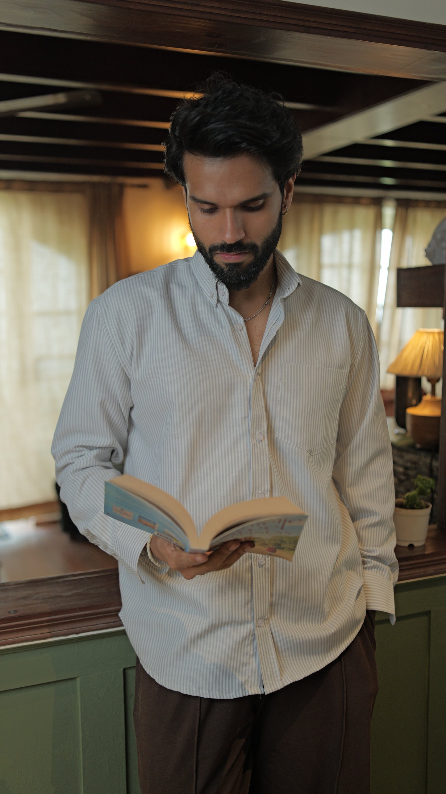 Stripe Relaxed Shirt - Grey