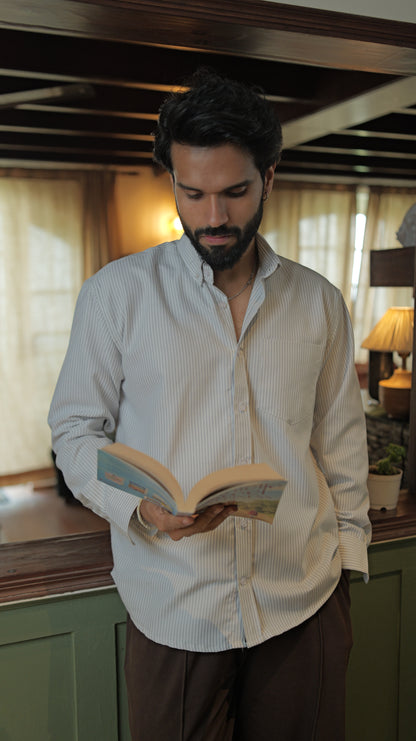 Stripe Relaxed Shirt - Grey