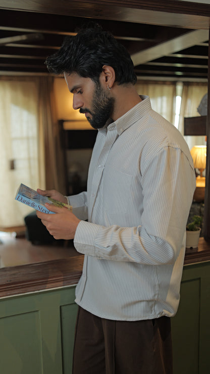 Stripe Relaxed Shirt - Grey