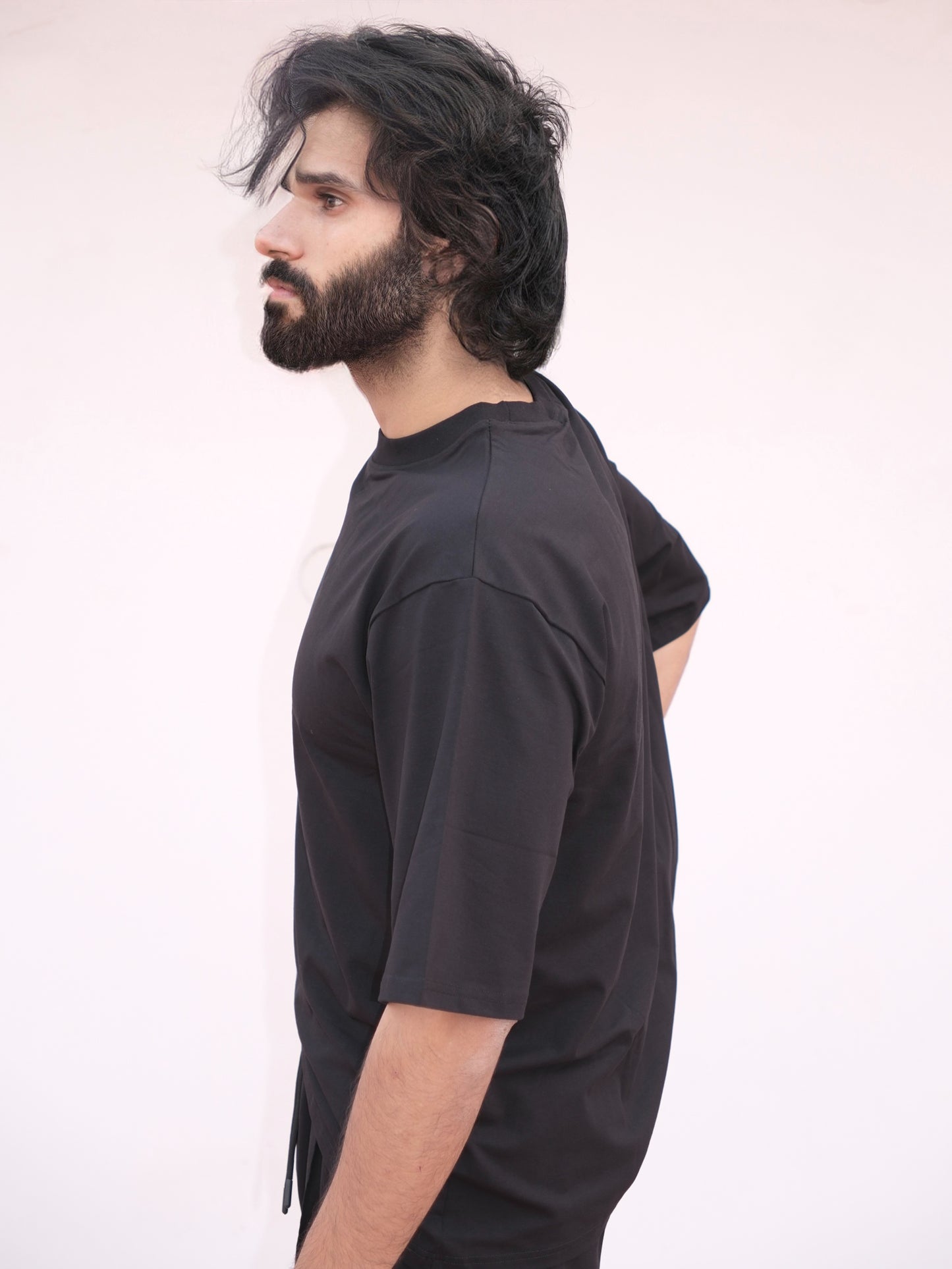 All Day Black Oversized Tee - Thunder Hustle