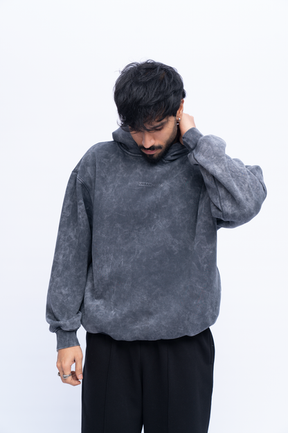 Acid wash black Hoodie