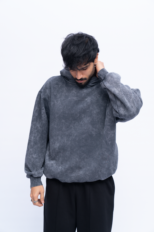 Acid wash black Hoodie