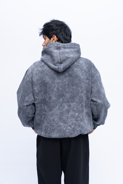 Acid wash black Hoodie