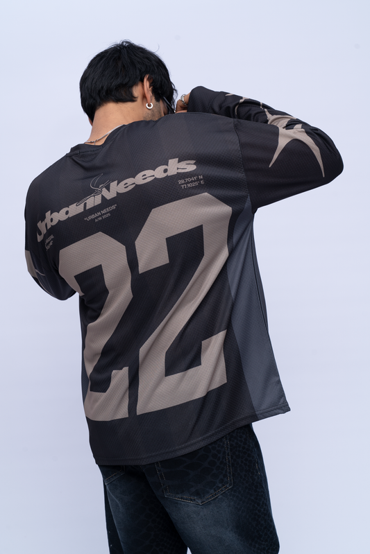 Long Sleeve Oversized Jersey - Brown