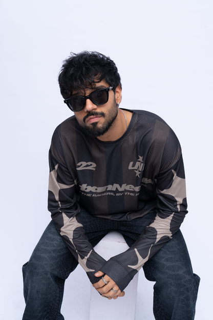 Long Sleeve Oversized Jersey - Brown