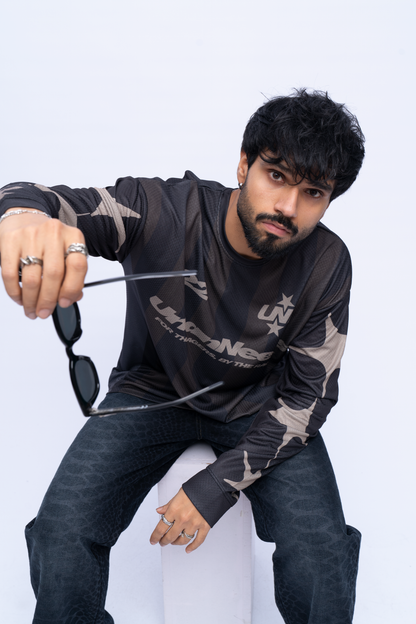 Long Sleeve Oversized Jersey - Brown