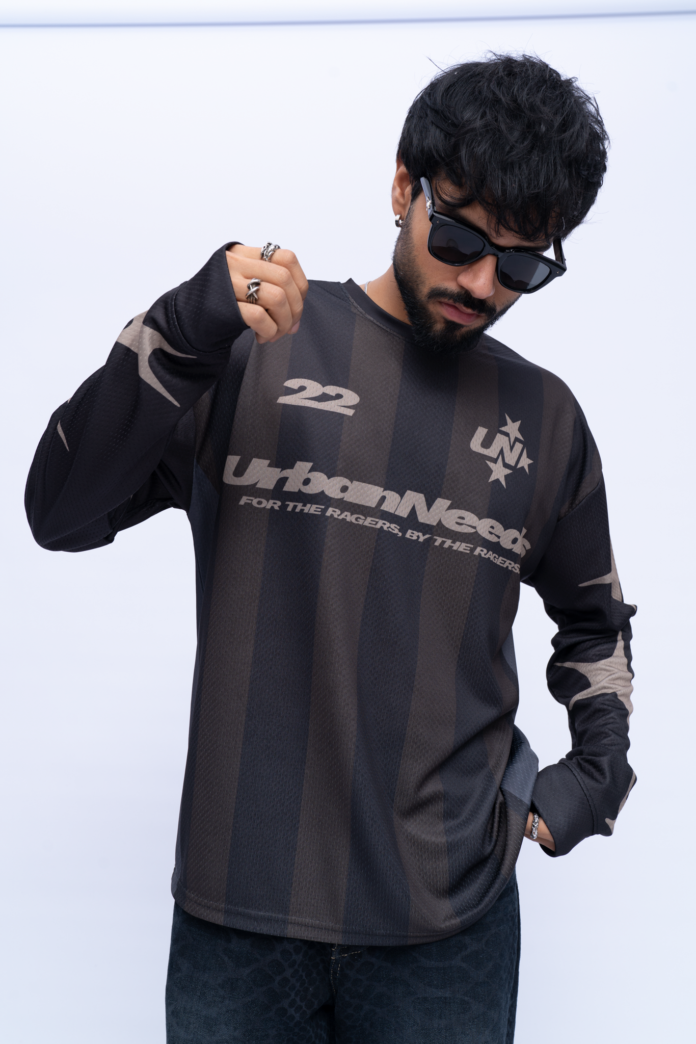 Long Sleeve Oversized Jersey - Brown