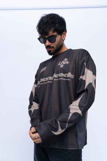 Long Sleeve Oversized Jersey - Brown