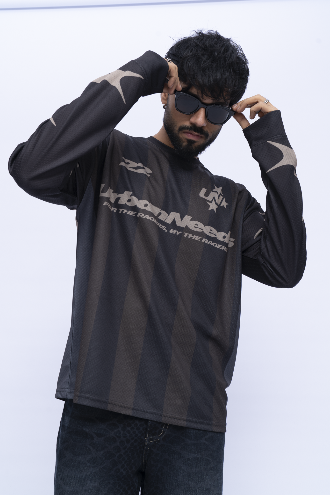 Long Sleeve Oversized Jersey - Brown