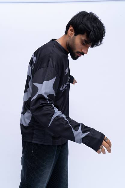 Long Sleeve Oversized Jersey - Black
