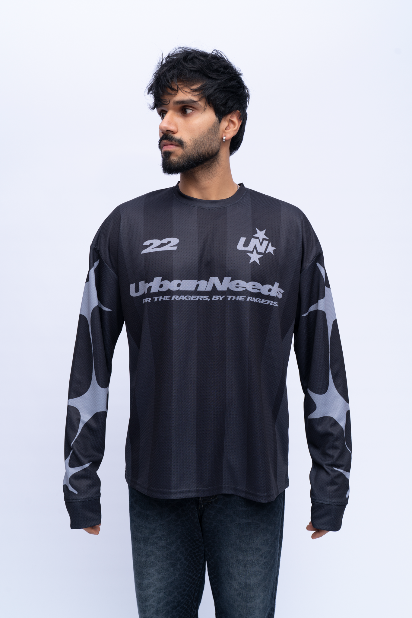 Long Sleeve Oversized Jersey - Black