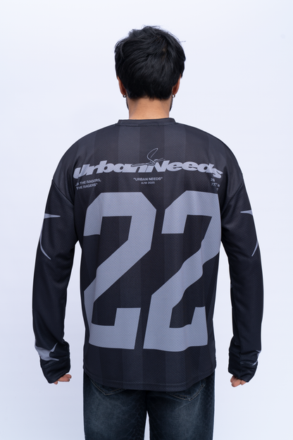 Long Sleeve Oversized Jersey - Black
