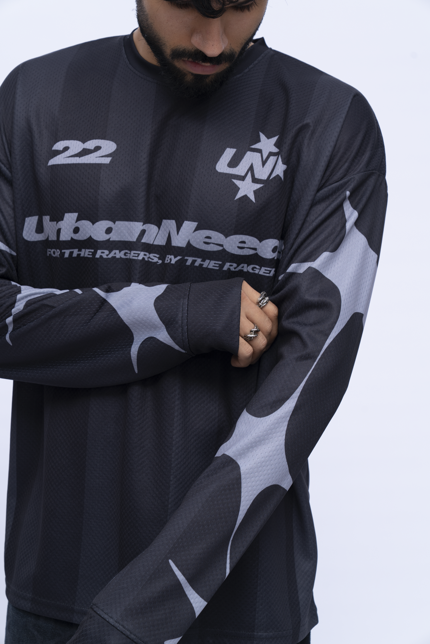 Long Sleeve Oversized Jersey - Black