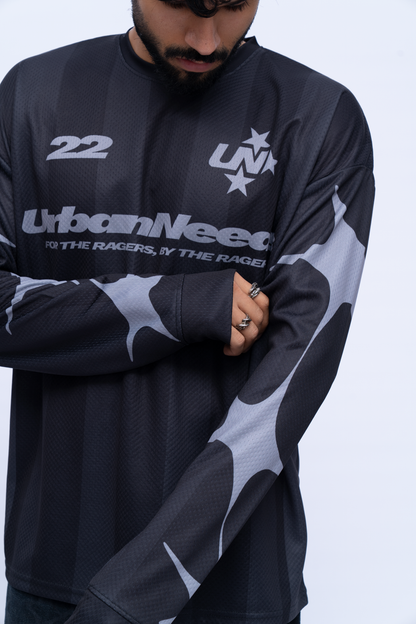 Long Sleeve Oversized Jersey - Black