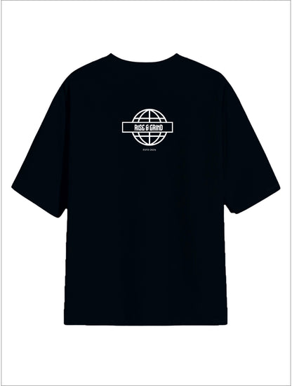 All Day Black Oversized Tee - Rise And Grind