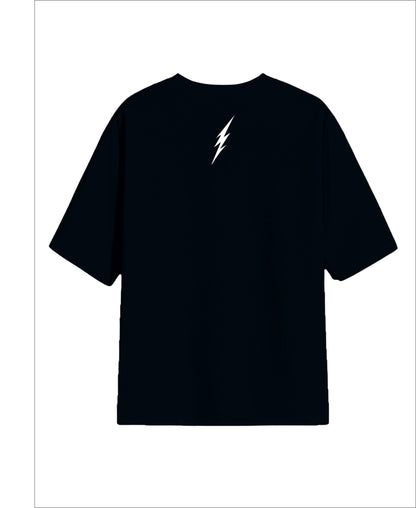 All Day Black Oversized Tee - Thunder Hustle
