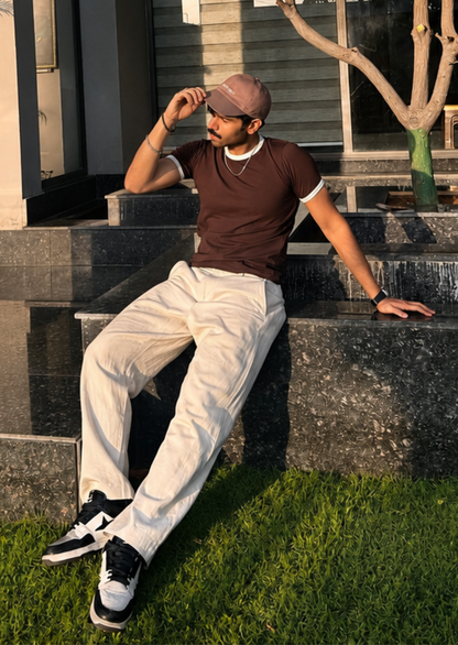 Reverse Ringer Slim Fit T-shirt - EXPRESSO BROWN