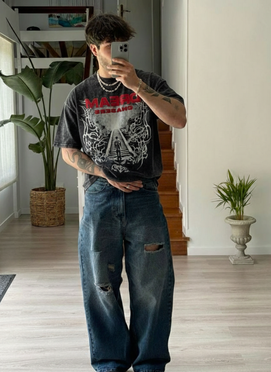 Dream Chaser Acid Wash Relaxed Fit Tee