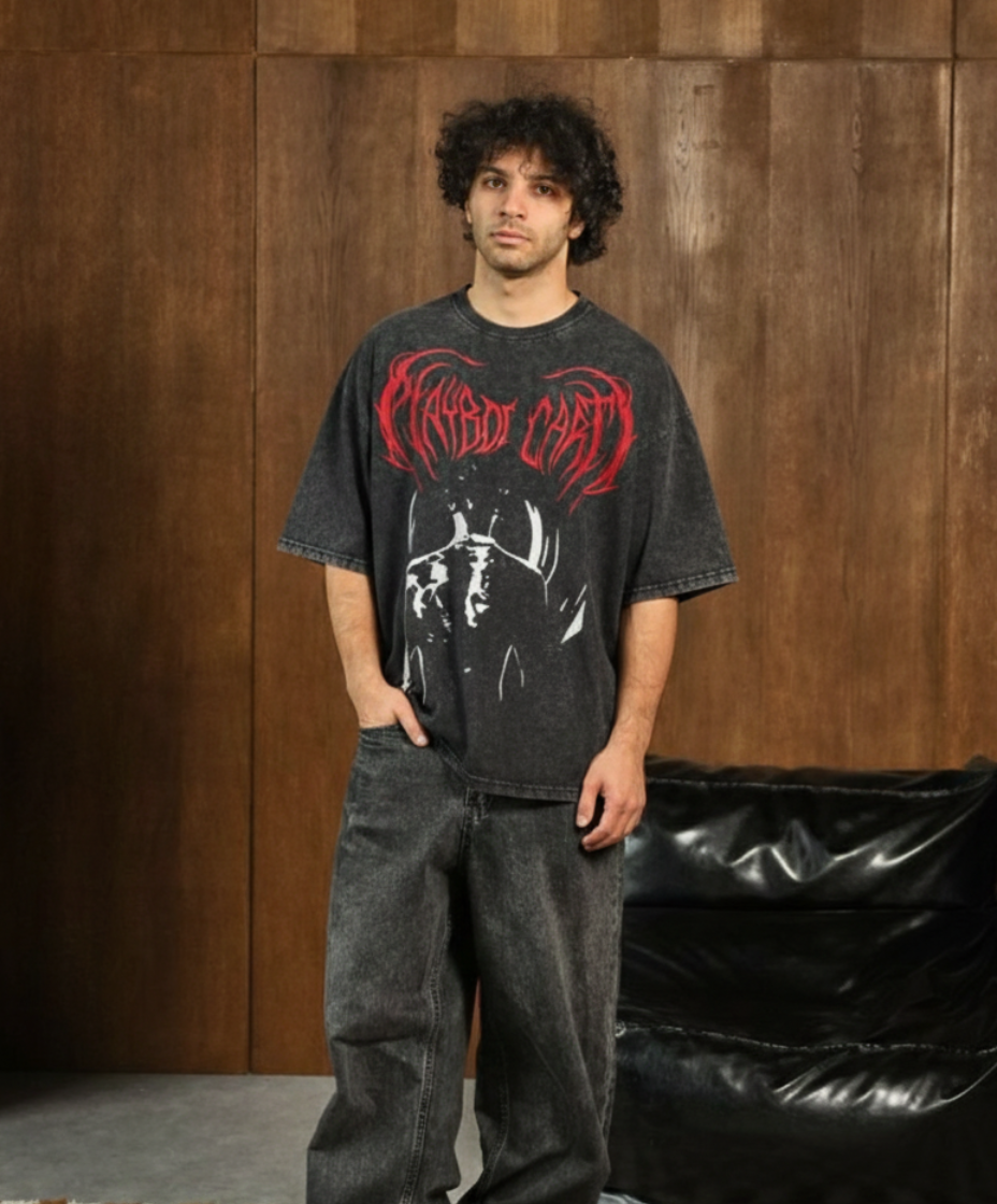 Playboy Carti Acid Wash Relaxed Fit Tee