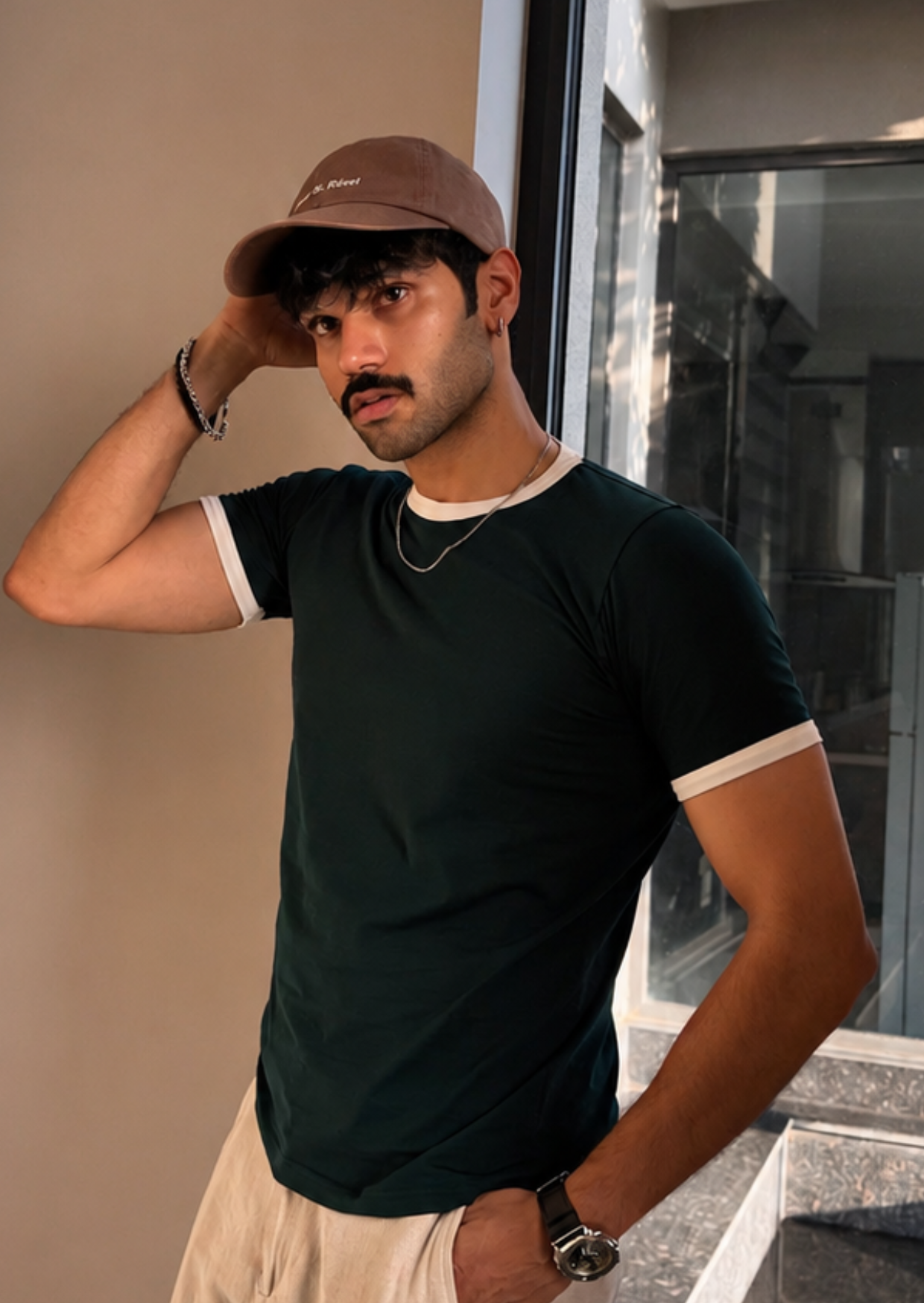 Reverse Ringer Slim Fit T-shirt - Jungle Green