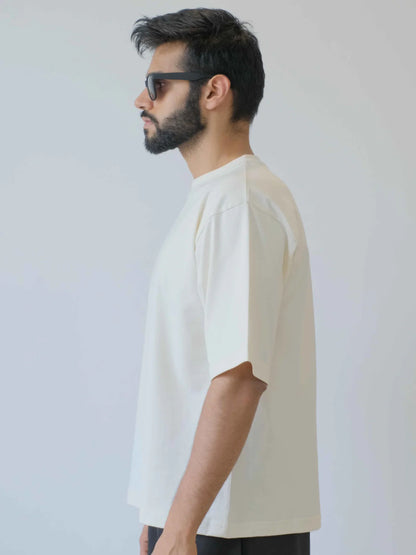 All Day Not-White Oversized Tee - Rise And Grind